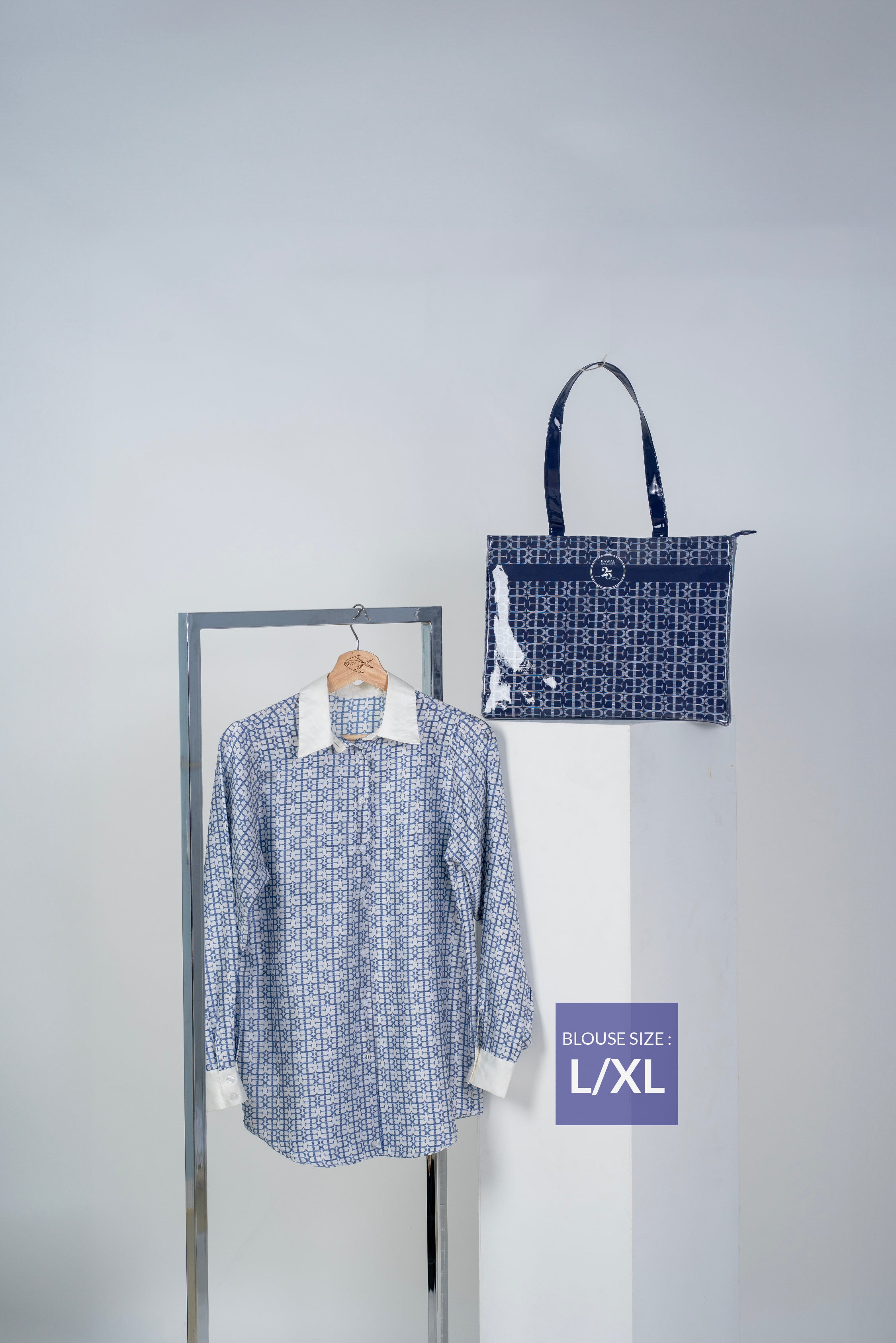 BE MONOGRAM TOTE BAG + BLOUSE