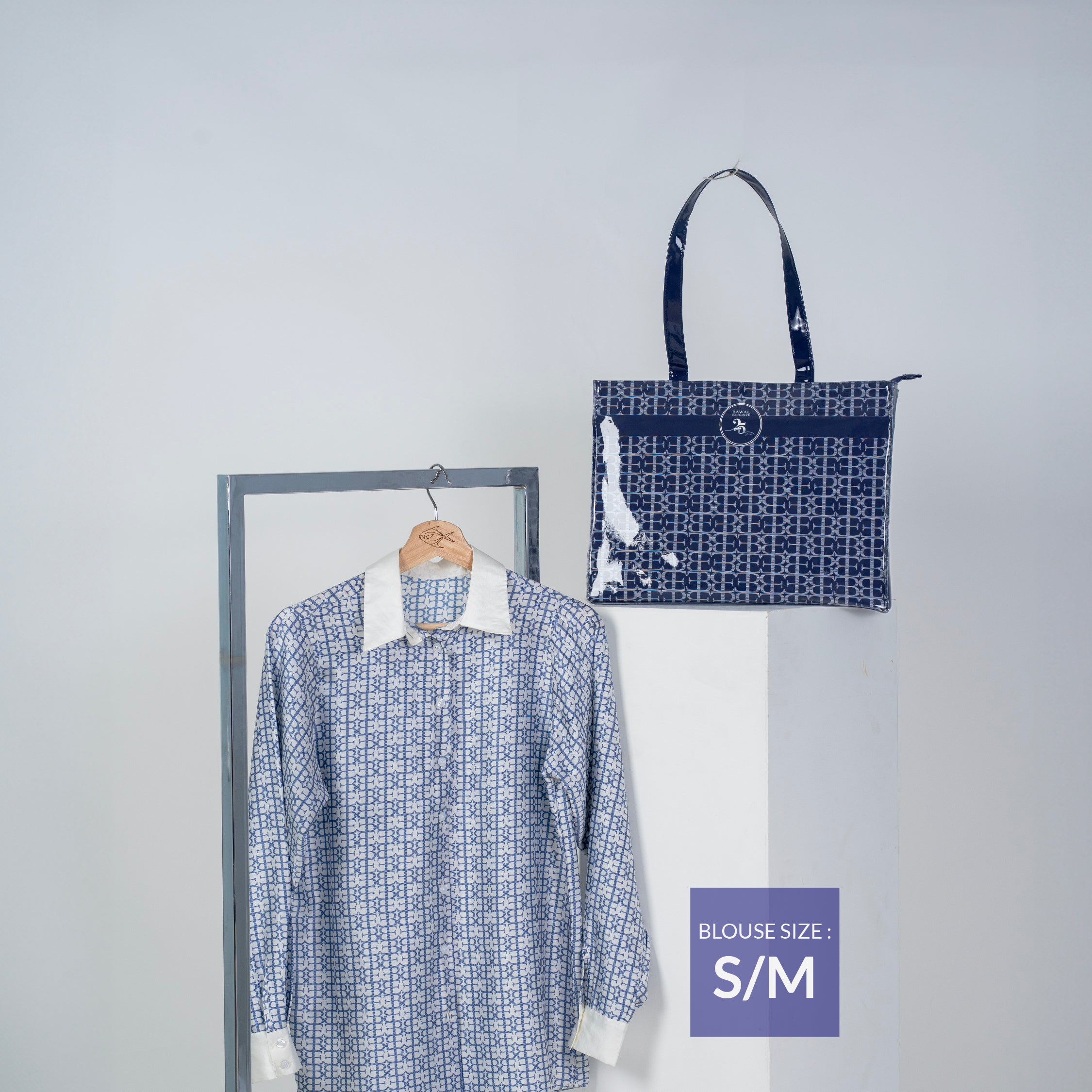 BE MONOGRAM TOTE BAG + BLOUSE