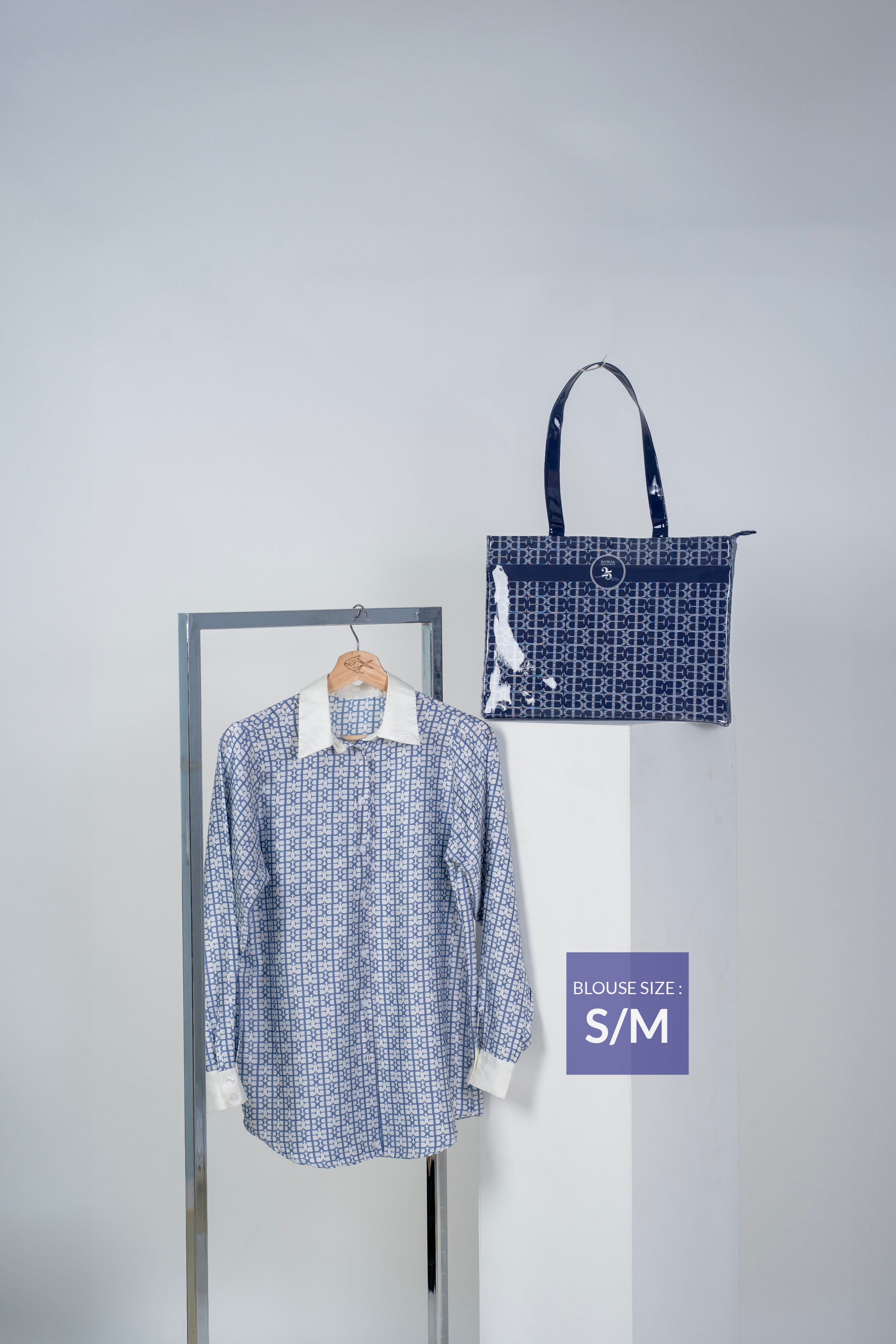 BE MONOGRAM TOTE BAG + BLOUSE
