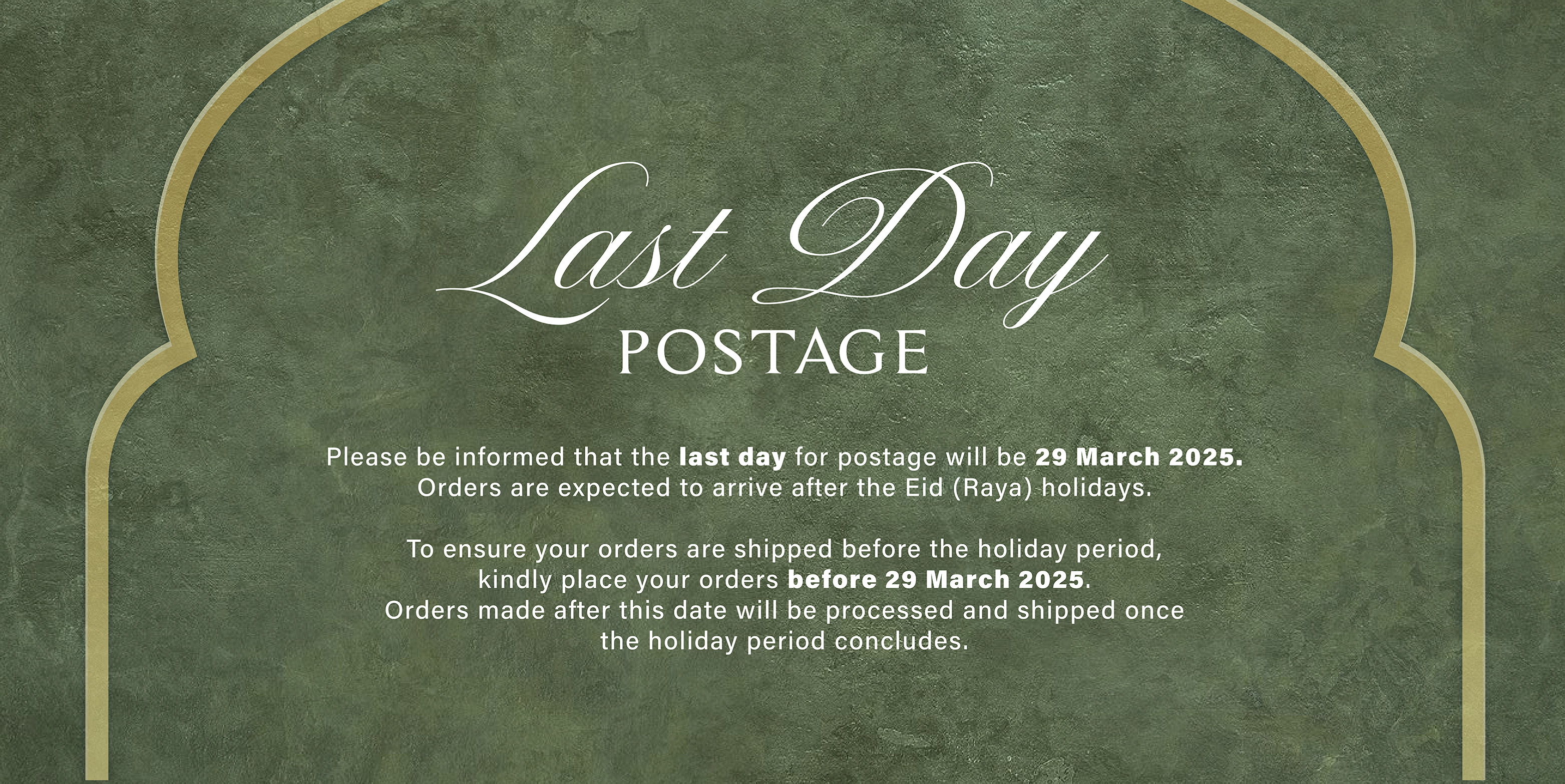 LAST DAY POSTAGE
